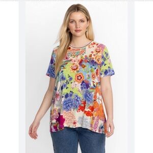 NWT Johnny Was Dreamer Short Sleeve Crew Neck Swing Tee